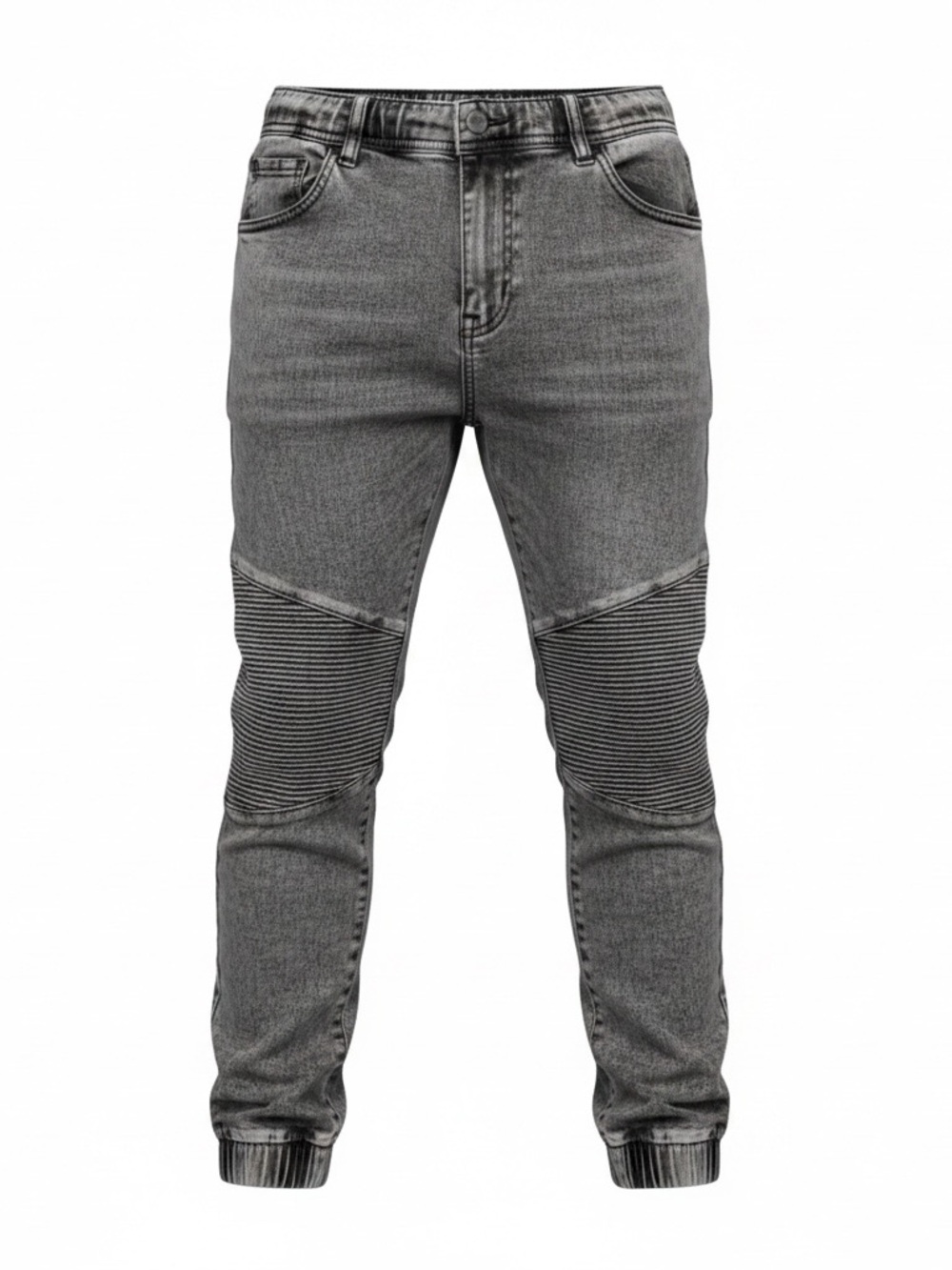 Vision Street Wear Gray Washed Skinny Moto Jeans Ribbed Knee Panels Sz. 28